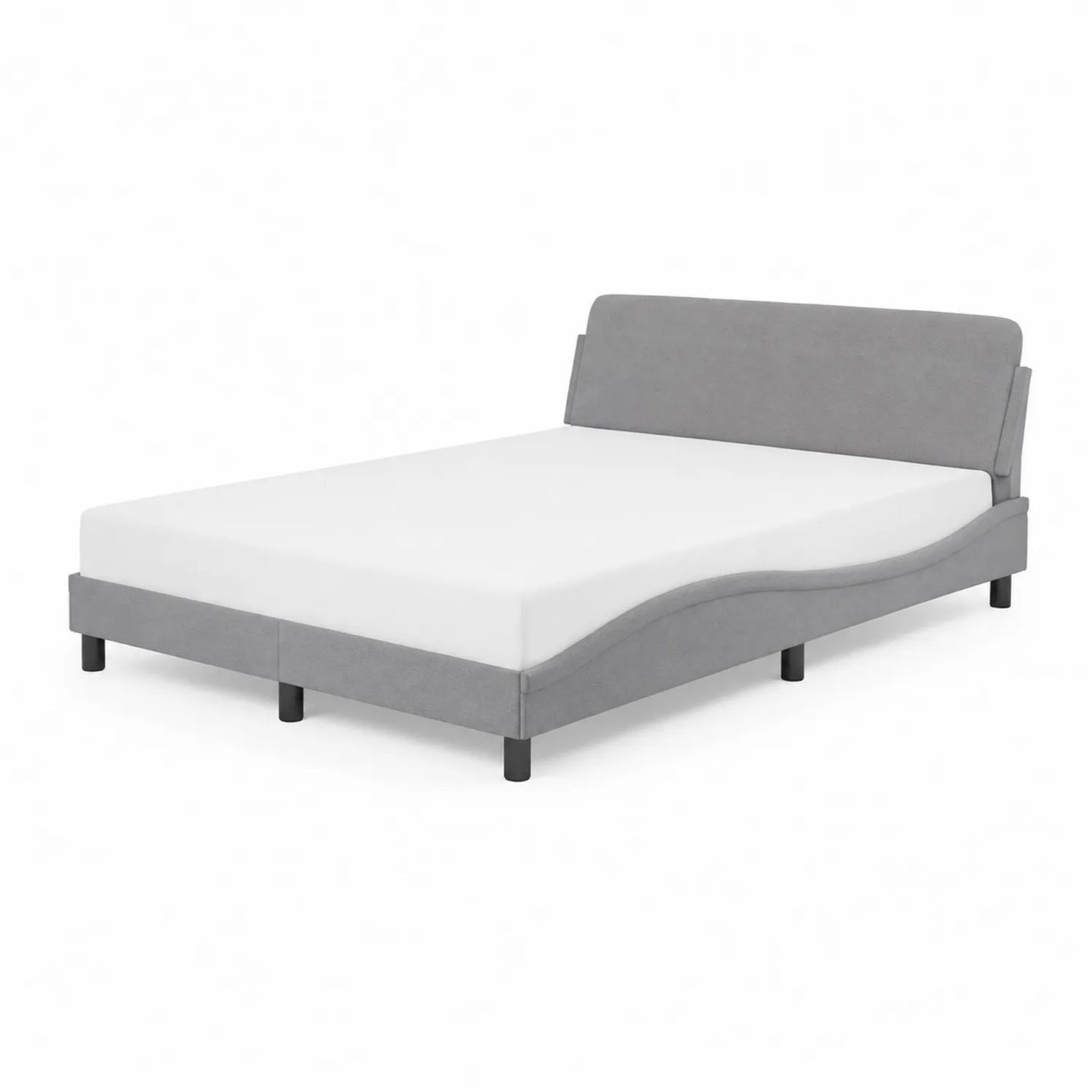 Polsterbett Grau 200x160 cm Holzrahmen Polyester