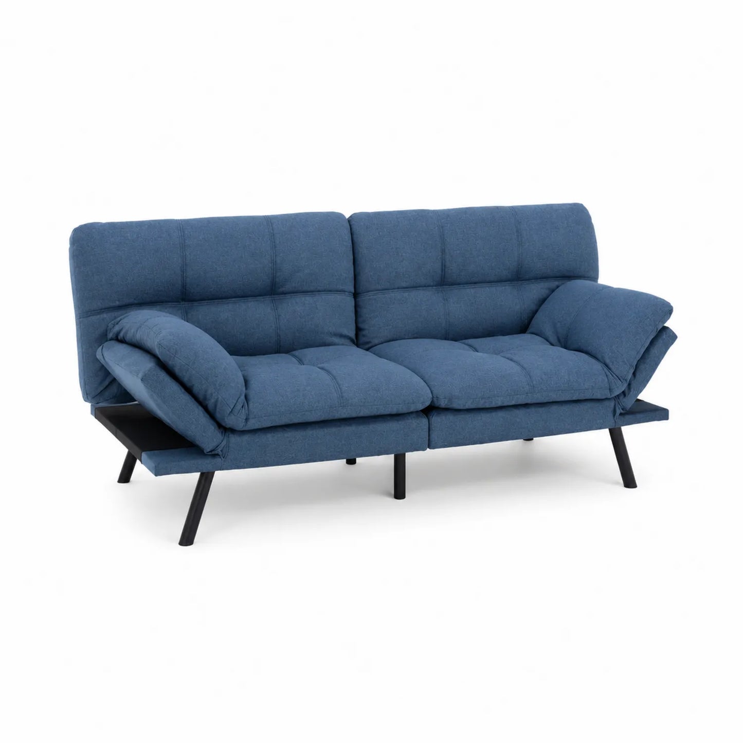 Schlafsofa Blau Polyester Metallgestell 190 cm