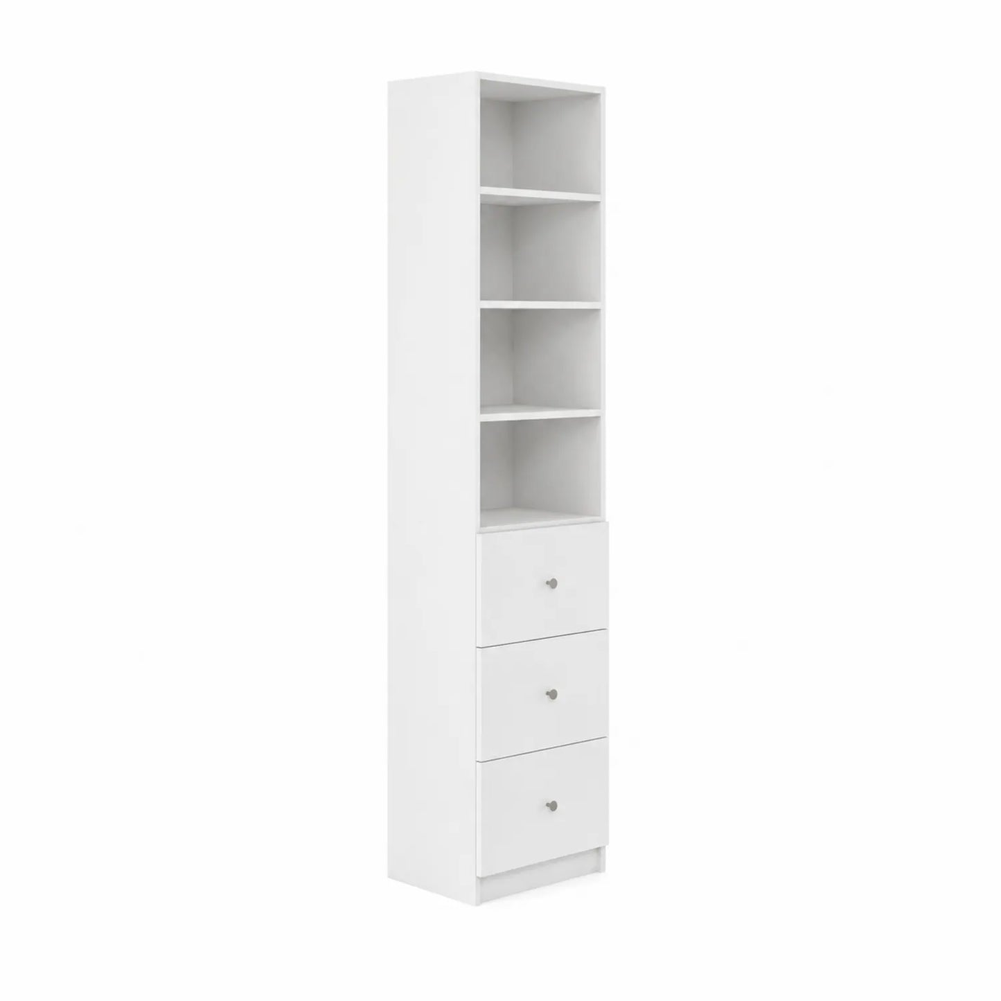 Weißes Regal mit 3 Schubladen aus MDF 40x30x180 cm