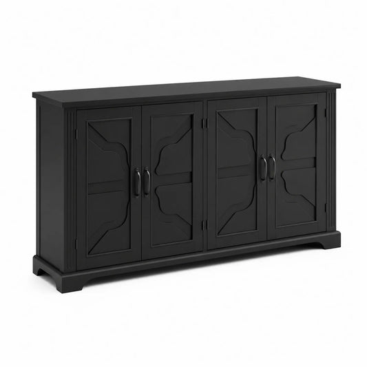 Sideboard Schwarz MDF 4-türig 150x40x85 cm