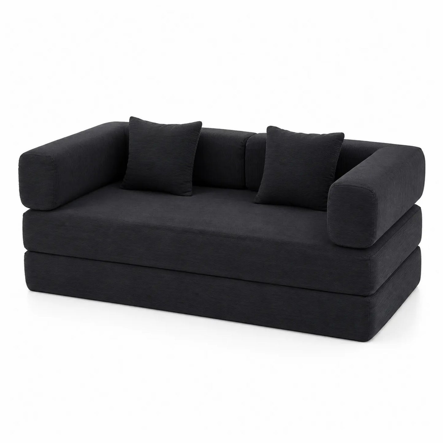 Schlafsofa 3-Sitzer Schwarz Cordstoff