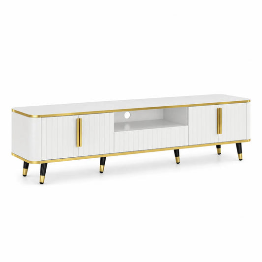 TV-Schrank MDF Weiß/Gold 180 cm